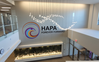 HAPA Entry lighting and logo
