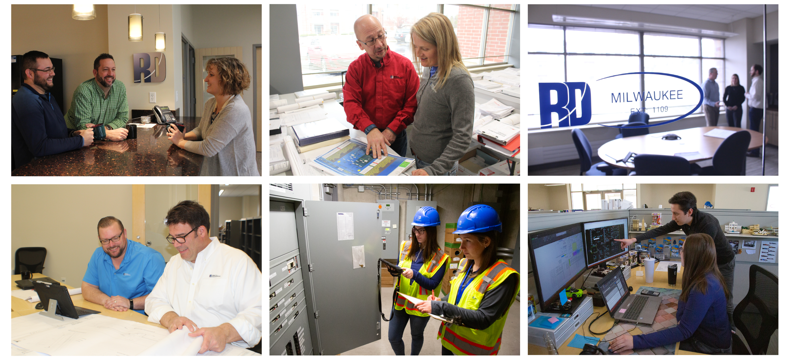 Staff Collage 3×2 Web Ring & DuChateau staff in the workplace collage